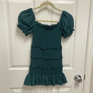 Katie J NYC Green Fitted Stretch Dress